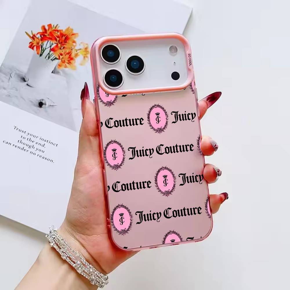 Juicy Couture Handyhülle Farbe Silber Schale Für IPhone 17 16 15 14 13 12 11 Pro Max Plus