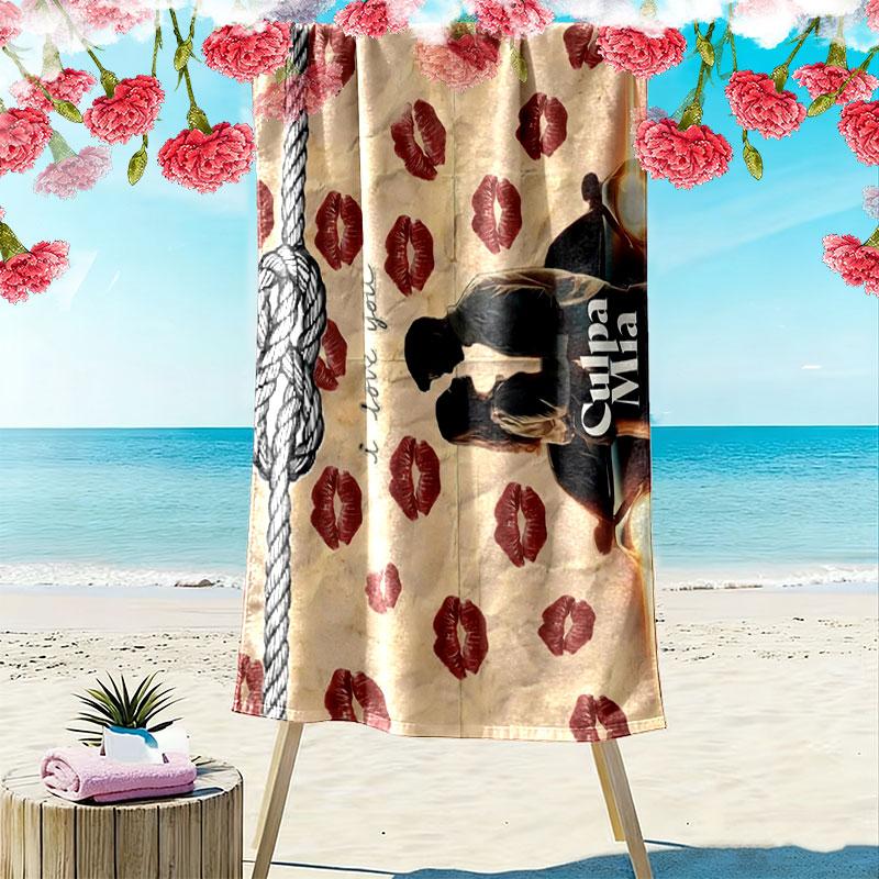 My Fault Print Beach Towel, Large Soft Quick Dry Towel for Beach Camping Swimming