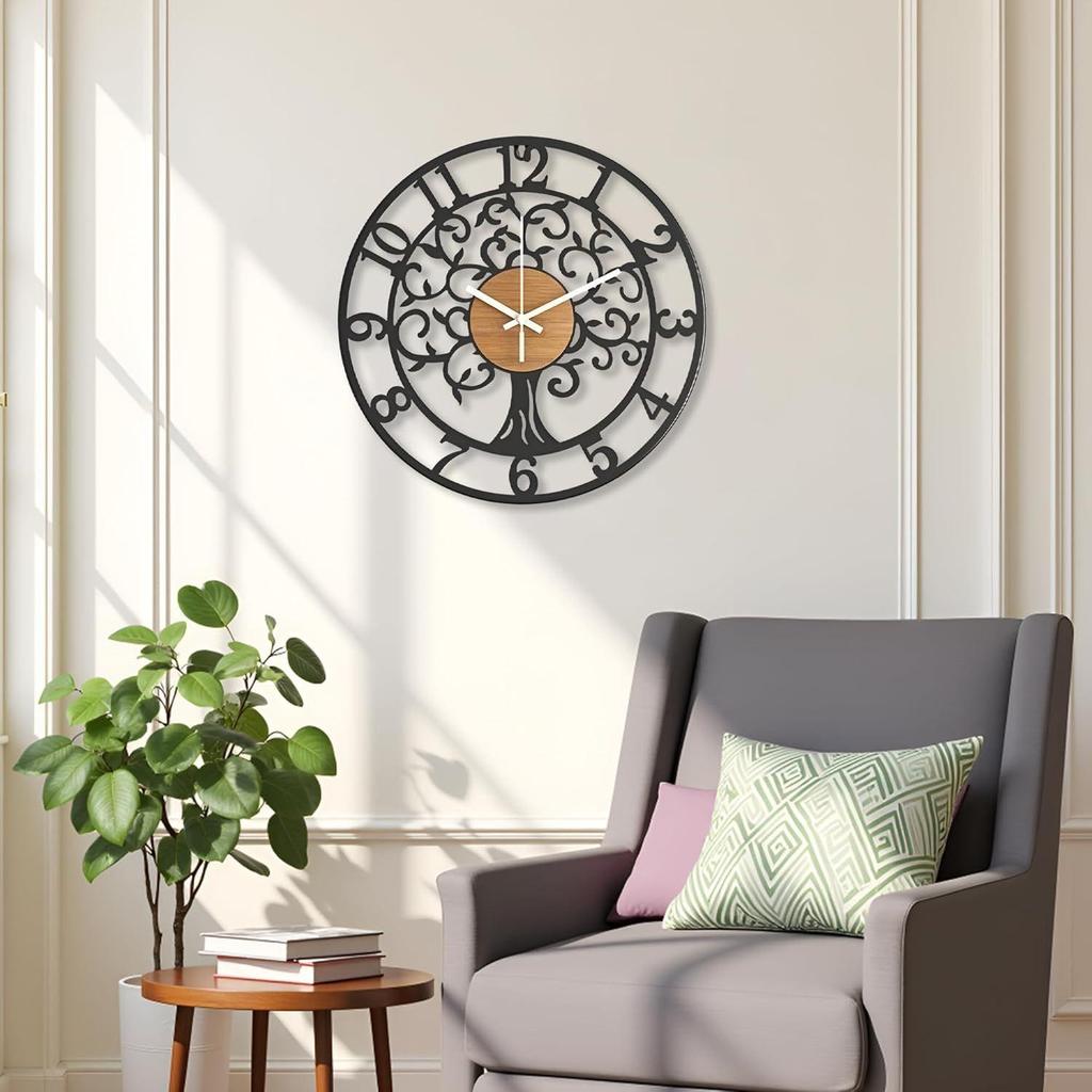Fancy Metal Wall Clock for Home Decor – Stylish Living Room & Bedroom Watch, Designer Wallclock, Big Size Hanging Watch