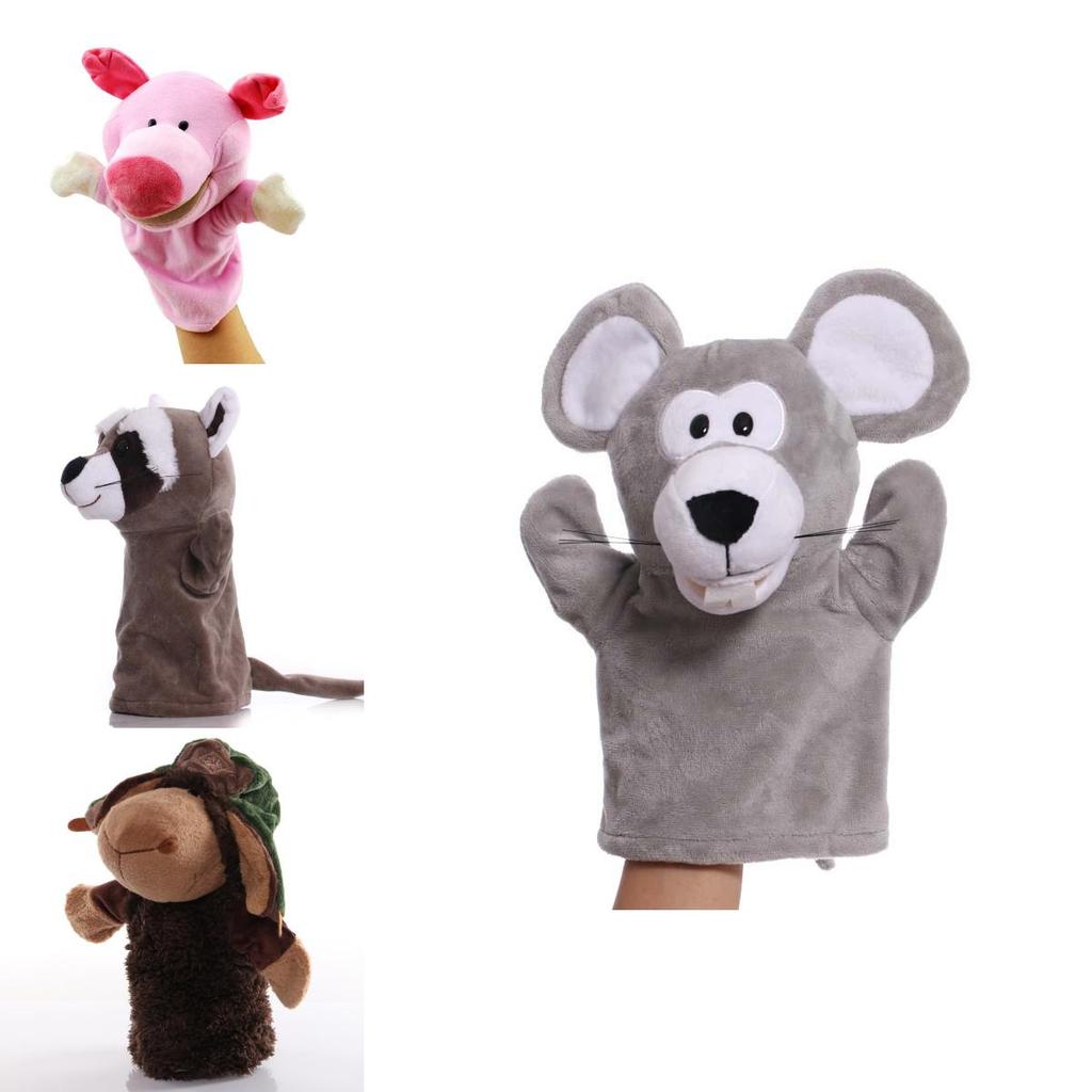 Wholesale Plush Toy Hand Puppet Cartoon Animal Doll With Movable Mouth Interactive Toy For Kindergarten And Parent-child Interaction 25cm Tall