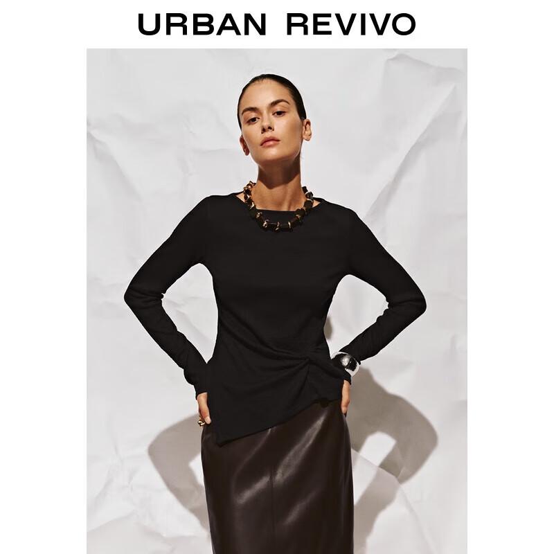 UR Women s Irregular Textured Knot Slim-Fit T-Shirt M