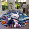 Felt Battle Pokemon Round Area Rug,Carpet Rug for Living Room Bedroom Sofa Playroom Decor,Non slip Floor Mat