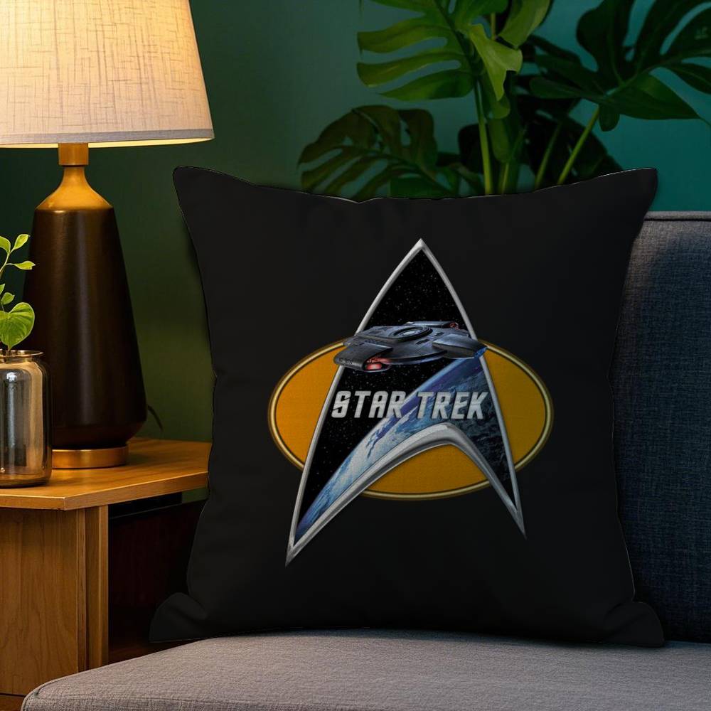 

S-Star T-Trek Ship Movie Pillow Case Plush Fabric Soft Double Sided Print Sofa Cushion Cover Throw Pillow Covers 12x12Inch
