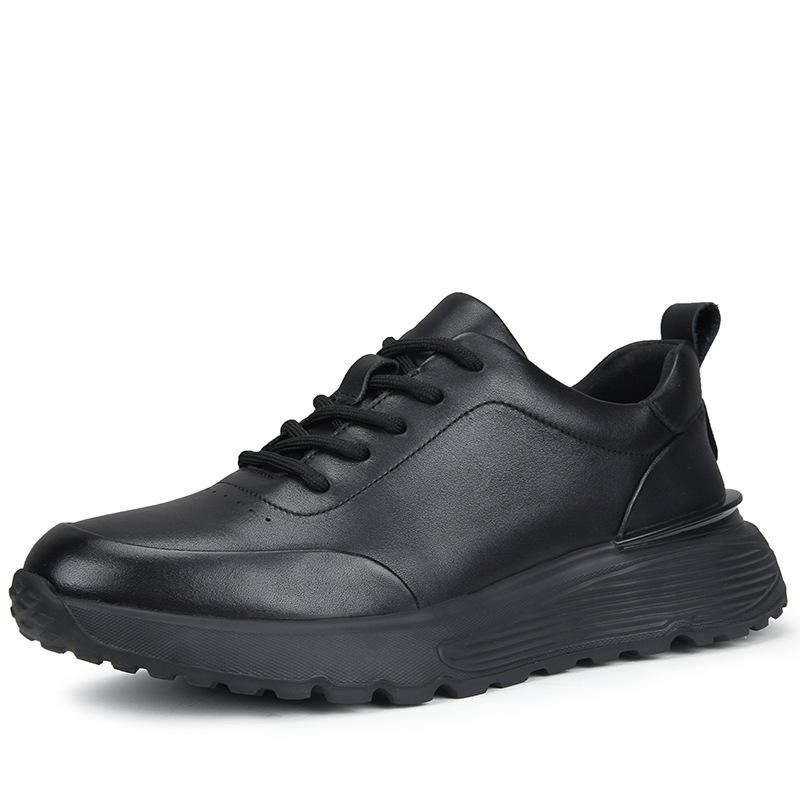 

Мужские спортивные туфли из натуральной кожи на осень 2025 года, новая модель, повседневные туфли из коровьей кожи высшего слоя, модные и универсальные, на толстой подошве, кроссовки для папы 44