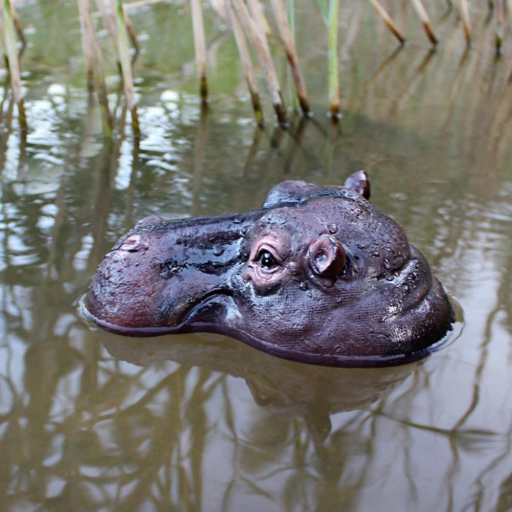 Handmade Floating Hippopotamus Ornaments Resin Craft Animal Figurines Decoration  Garden Lawn Pond