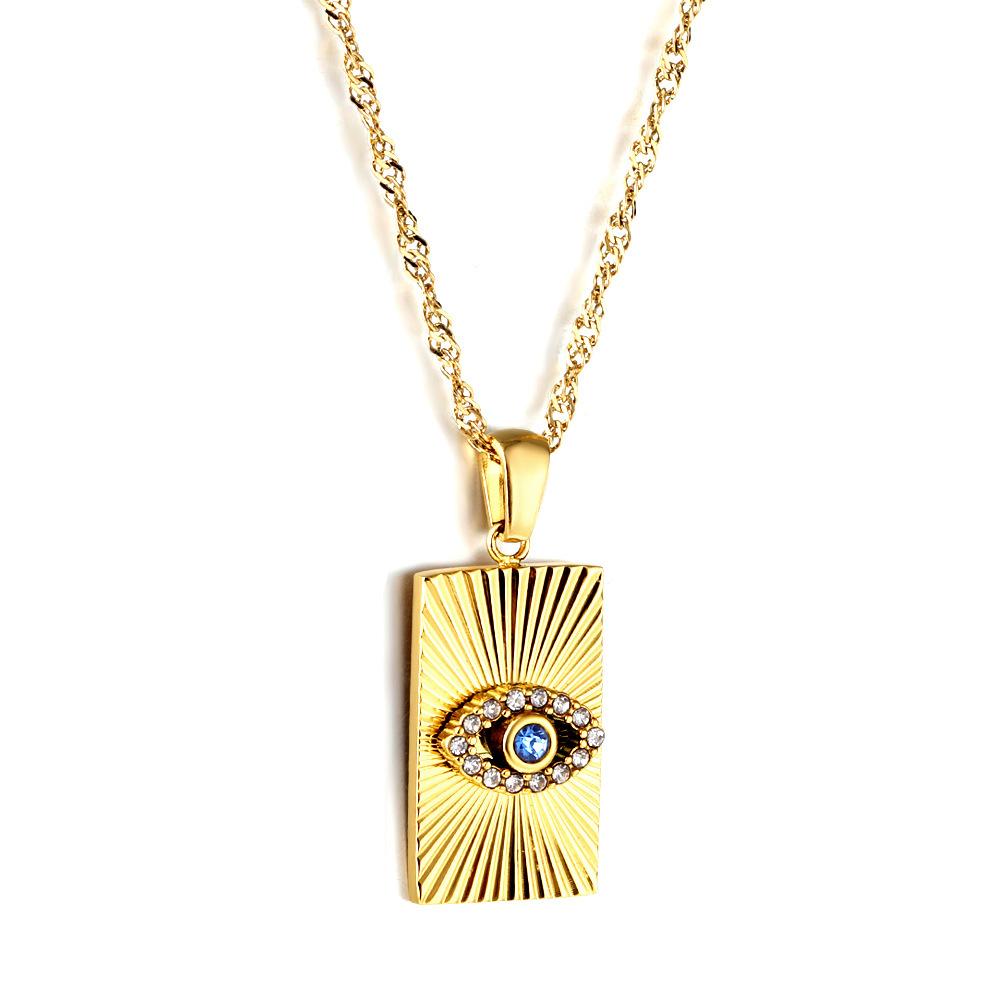 Kleines Design Zirkon Augen Anhänger Halskette Einzigartiger Leichter Luxus Damenschmuck
