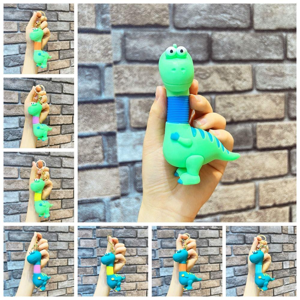 Retractable Dinosaur Retractable Neck Dinosaur Keychain  Schoolbag Pendant