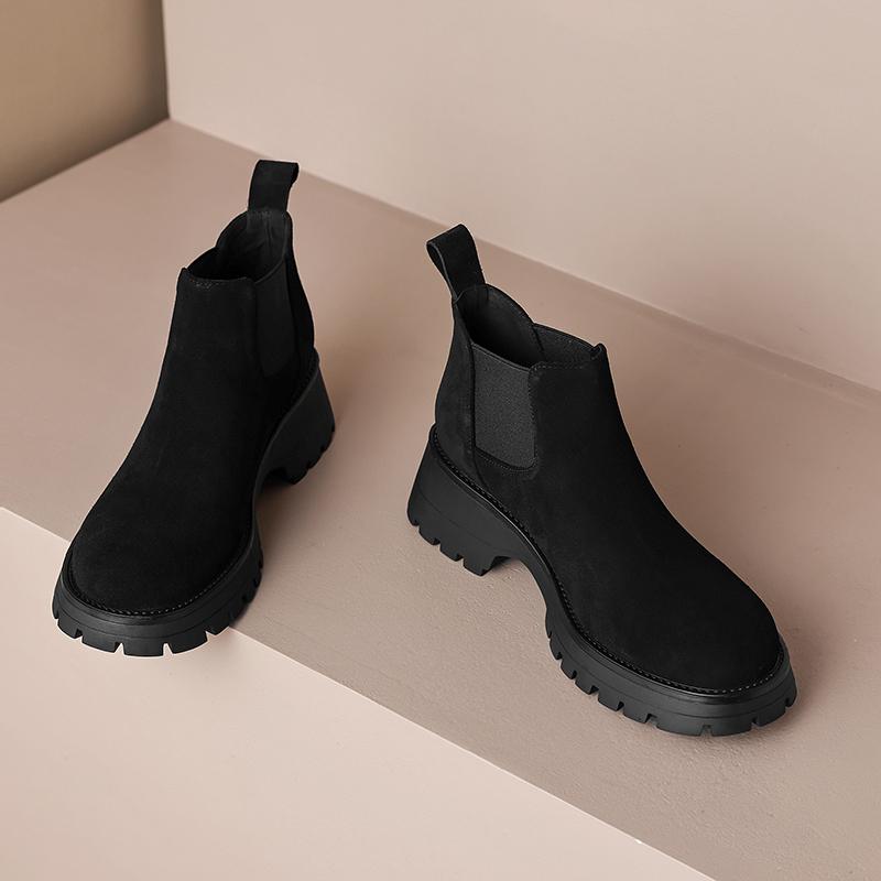 Fashion AIYUQI Women's Chelsea Boots Genuine Leather 2025 New  Chimney Short Female Boots Large Size Platform Women's Ankle Boots