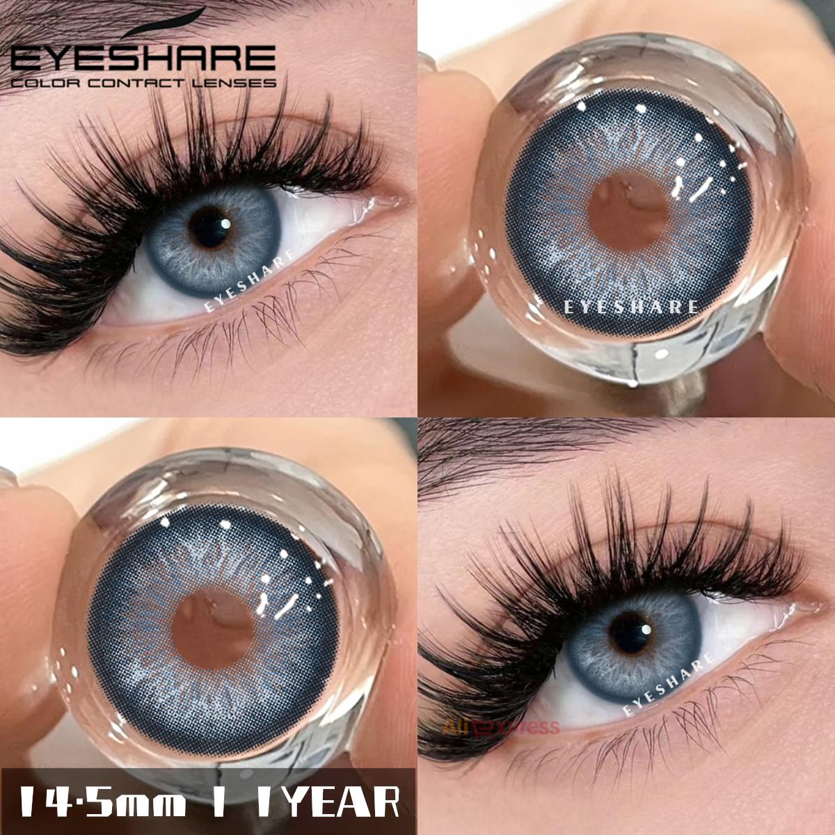 

EYESHARE Кольорові Контакти для Очей Блакитні Контакти Сірі Коричневі Лінзи Зелені Контактні Лінзи для Очей Лінзи Красива Зіниця Річні 2 шт./пара