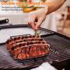 Extra Long Non-Stick Stainless Steel Rib Rack for Smoking and Grilling Holds Up To 4 Full Racks BBQ Accessory For Gas Grill