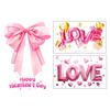 Valentine's Day Window Cling Removable Waterproof PVC Pink Bow Love Letter Heart Static Glass Sticker Wedding Holiday Party Window Decoration Decal