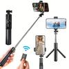 Ausziehbarer 3-in-1 Selfie-Stick-Stativ mit abnehmbarer BT-Funkfernbedienung, kompatibel mit den meisten Telefonen, leichter Stativständer
