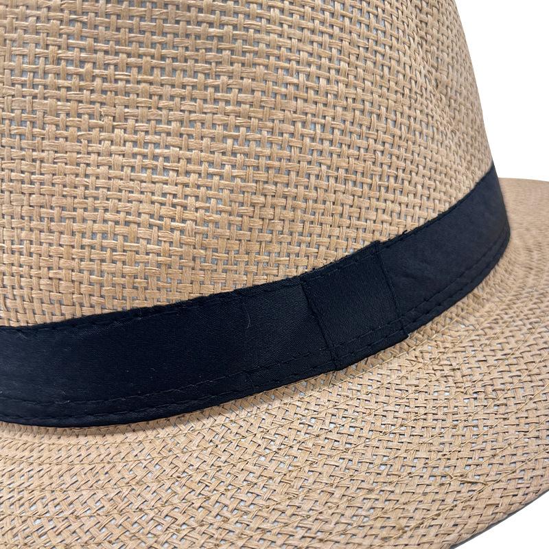 Monofilament grass top hat solid color parent-child papyrus top hat sunshade summer and autumn sunscreen hat outdoor beach straw hat British