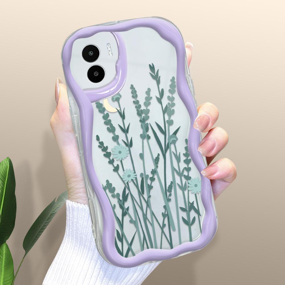 Roztomilý kreslený vzor krémová textura pouzdro vlnitý okraj měkký silikonový kryt pouzdro na telefon pro Xiaomi Redmi