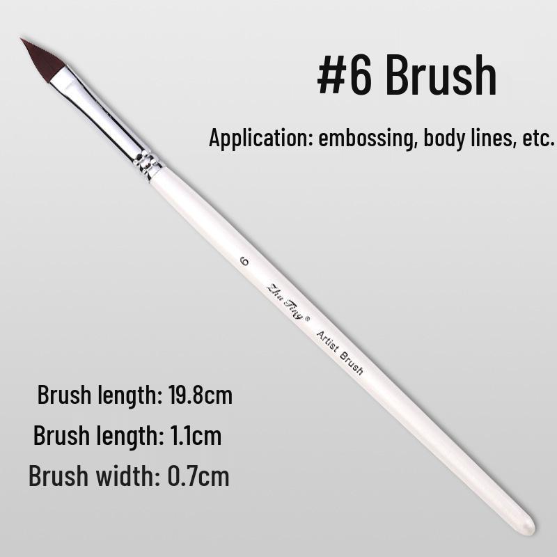 17-Piece Face Painting Brush Set: Hook Line, Embossing, Row, Flat, Oblique, Petal Brushes