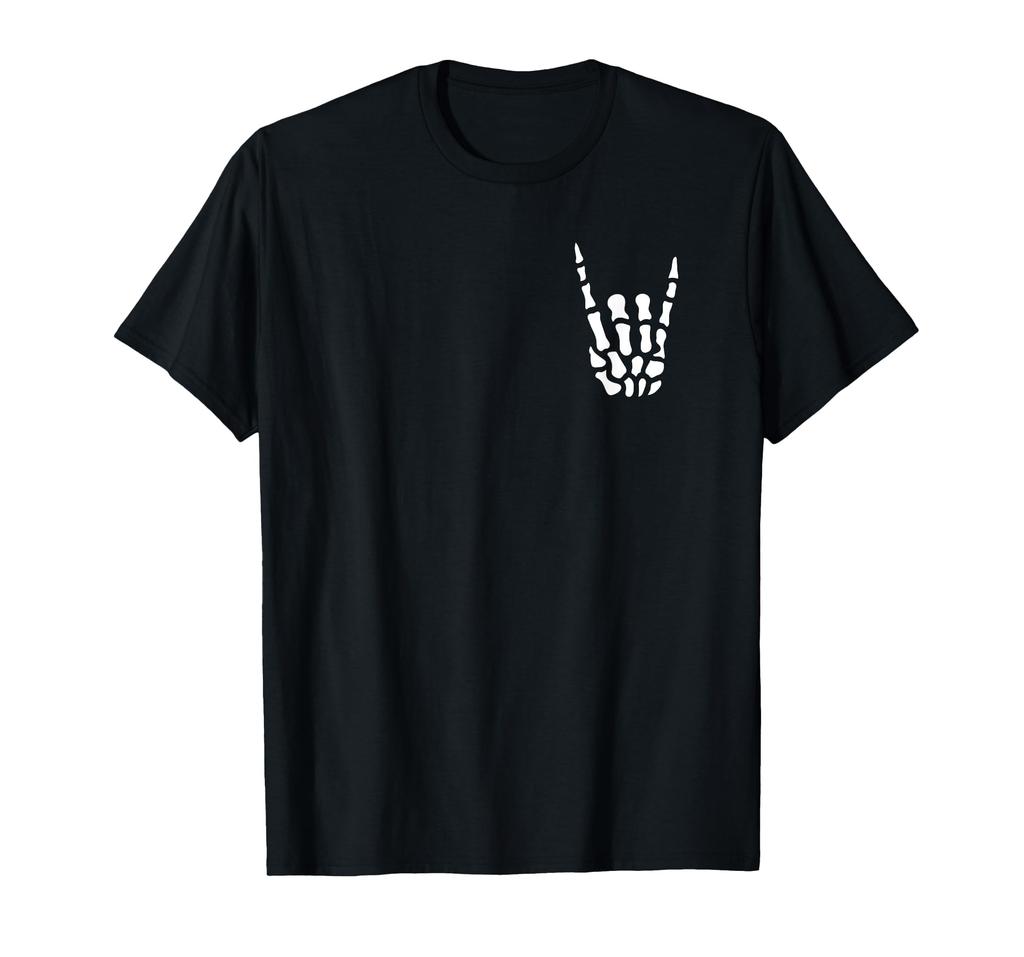 Metal Sign Skeleton Hand Funny Heavy Metal Skirt T-Shirt