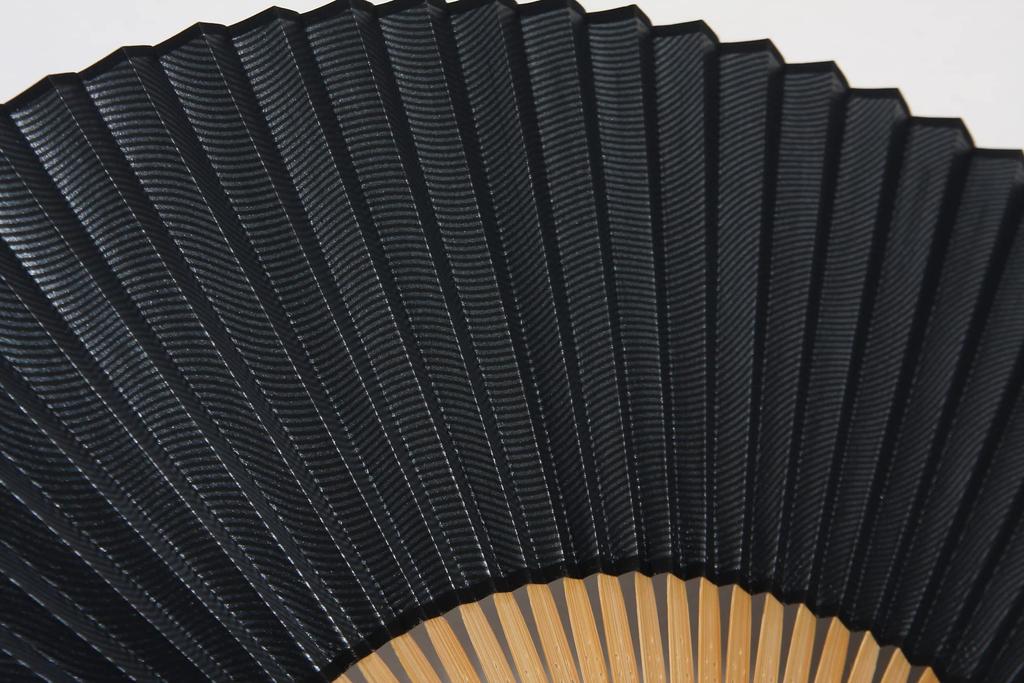 handcrafted by a Kyoto with fan case and paper box [Hasegawa] Men's Kyoto-style fan, artisan, (wave pattern, black)