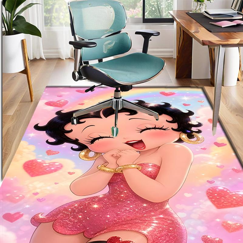 Betty Boop Pattern Rug, Indoor/Outdoor Mat, for Picnic, Gameroom, Bedroom, Office, Living Room, Home Decor Carpet, Birthday Gift