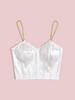 Sexy V Neck Metal Chain Tank Top Solid Halter Crop Tops Women Summer Camis Backless Camisole Fashion Casual Tube Female Sleeveless Cropped Vest Y2K