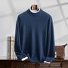Men's 100% Pure Cashmere Half-High Collar Knit Sweater - Business Casual Long Sleeve Pullover
