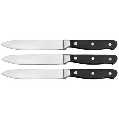 Premium High-Carbon Stainless Steel Utility Knife Set, 3-Pieces, Silver