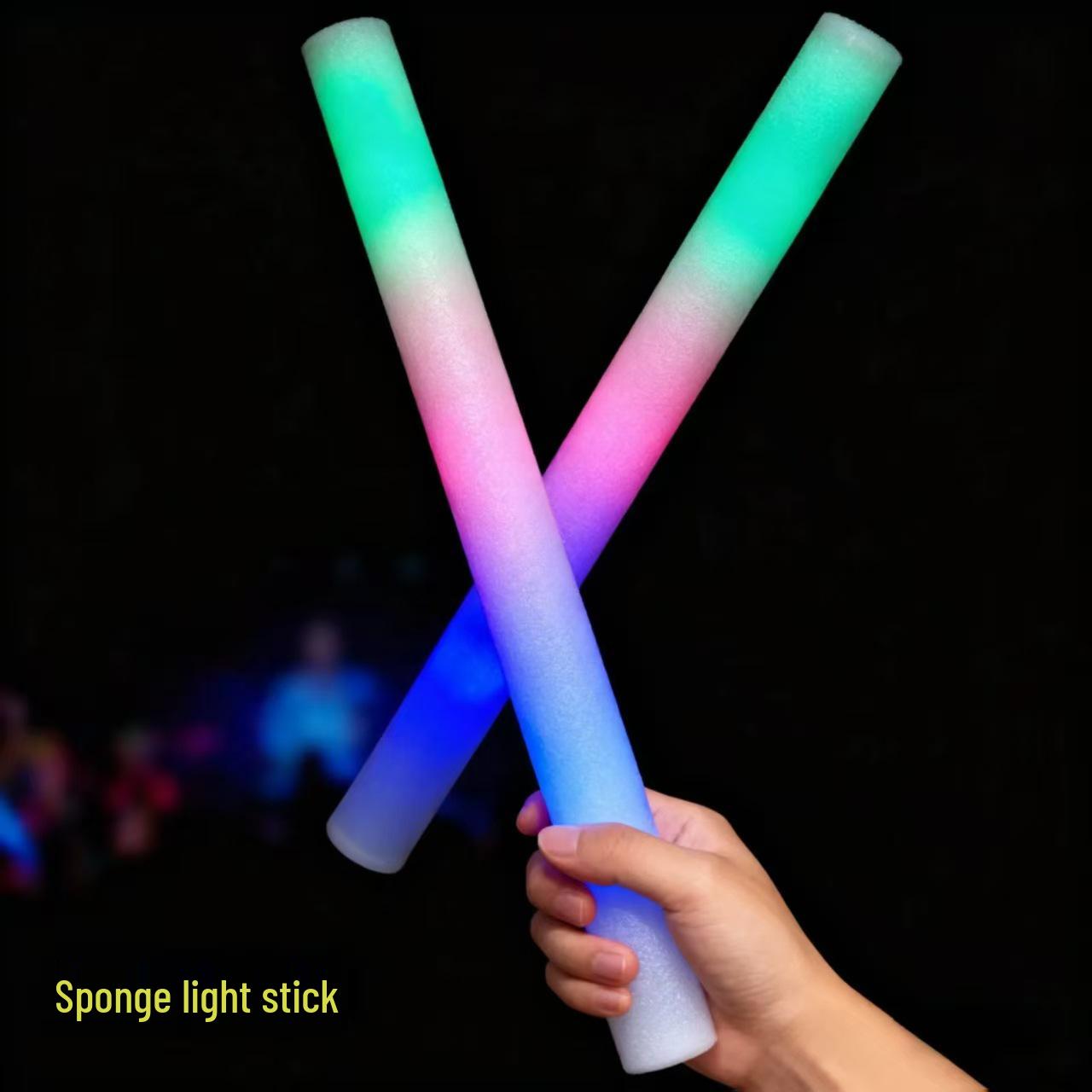 LED Flashing Seven-Color Concert Atmosphere Sponge Sticks