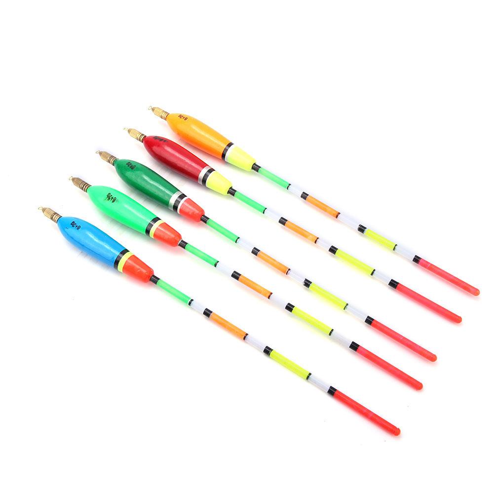 5PCS Multiple Color Balsa Wood Fishing Float Bobber Bite Indicator Angling Equipment(3+2g )