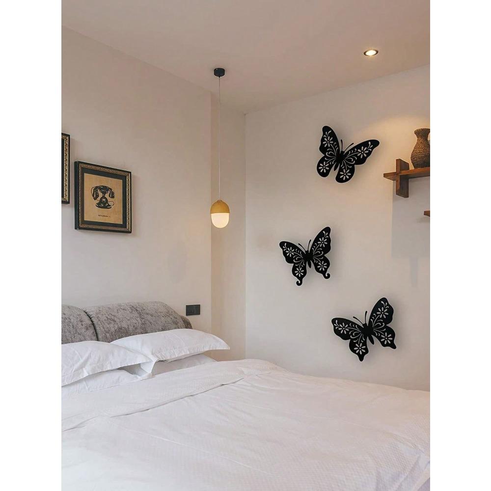 3D Metal Hummingbird Wall Art Set of 3, Modern Black Hanging Decor for Home Garden