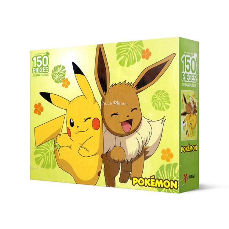 150-piece Jigsaw Puzzle / Pokemon - Pikachu and Eevee 150-piece Character Animation Cartoon, Popular Korean Puzzle