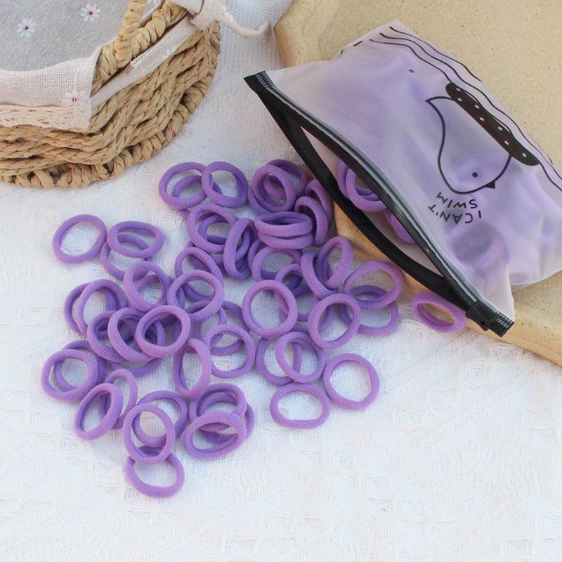 

50/100 шт. Женские Девушки Разноцветные Полиэстеровые Эластичные Резинки для Волос Держатель для Хвоста Резинки Повязка на Голову Детские Милые Аксессуары для Волос 100pcs