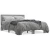 Bed Frame Grey Sonoma 140 x 200 cm Engineered Wood and Metal