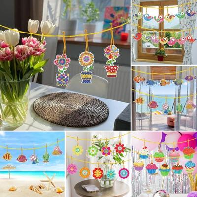 Ciondolo con pittura diamante fai da te, forma creativa, colore brillante, scintillante, ricamo fai da te, ornamento da appendere alla finestra