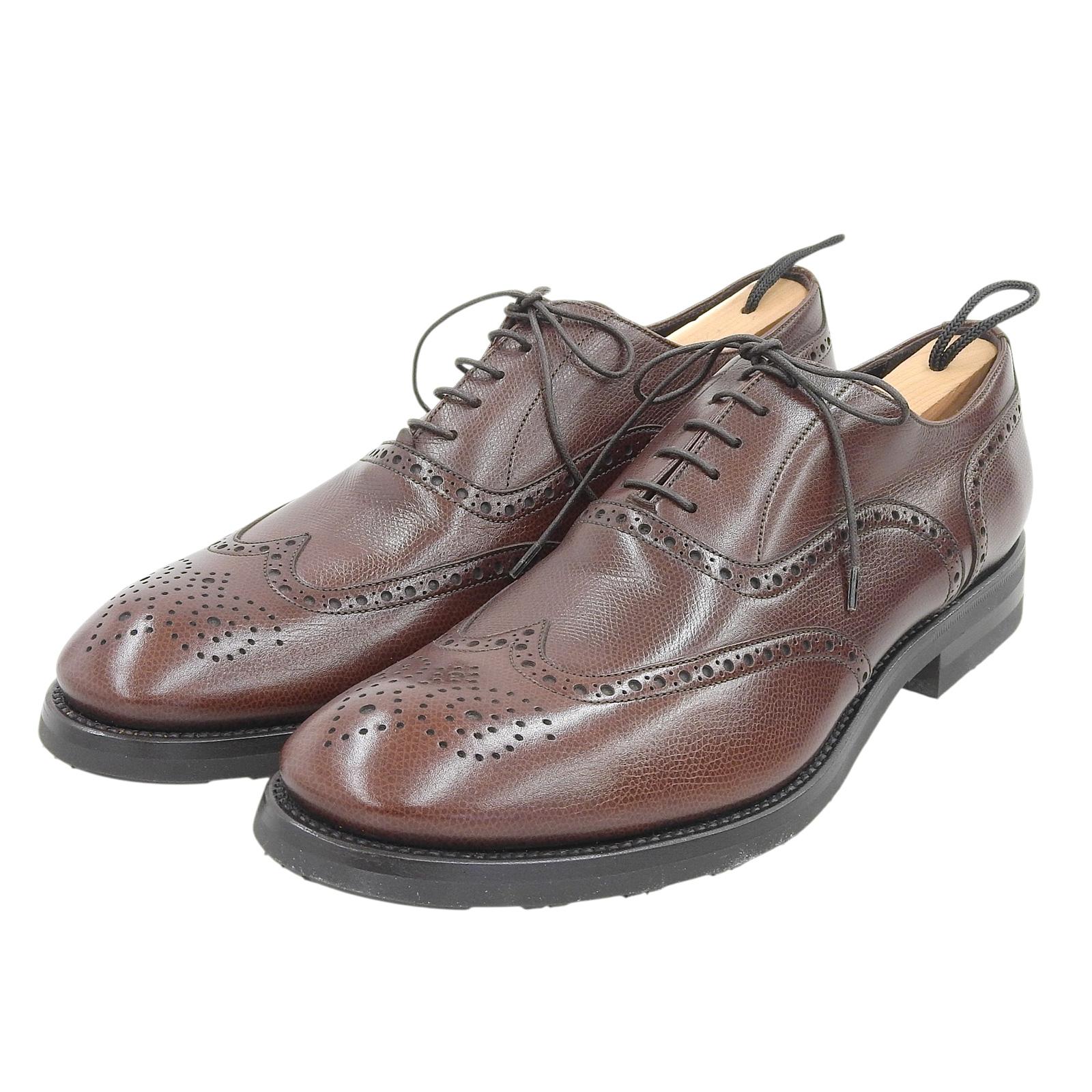 

Бездоганні шкіряні туфлі Dunhill Wingtip Medallion Full Brogue Коричнева шкіра чоловічі 42.5 Вживані