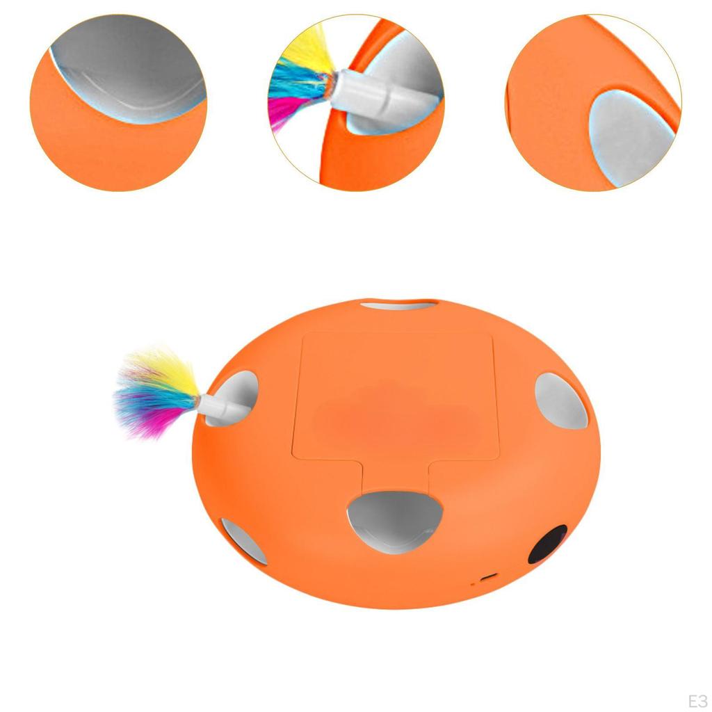 Cat Feather Toy Interactive Automatic Motion Seek Game Rechargeable Pet Plaything for Indoor