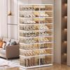 Multi-layer Foldable Shoe Box Dust-proof Thickened Storage Cabinet Plastic Stackable Cabinets Large-size Shoe Rack Easy Assembly
