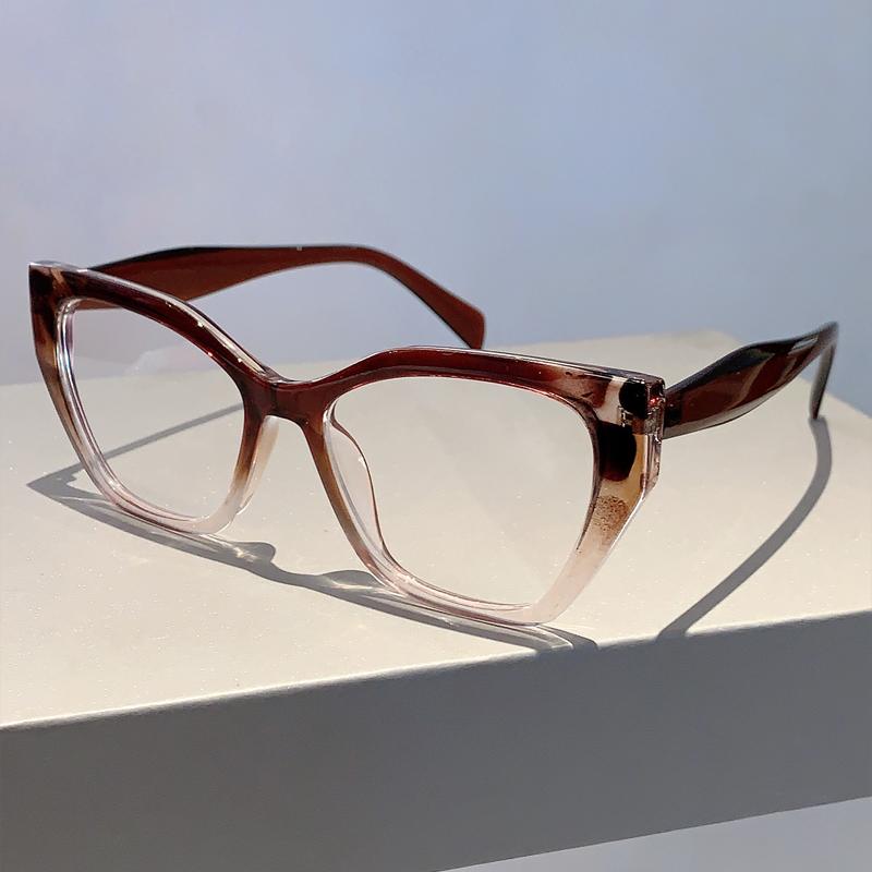 

GM LUMIAS Oversized Cat Eye Glasses Women Fashion Patchwork Rim Optical Frames Trendy Stylish Design Decor Eyewear for Ladies