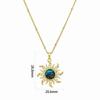 Cosmic Planet Women's Sun Copper Necklace with Zirconia Clavicle Chain and 18k Gold Diamonds
