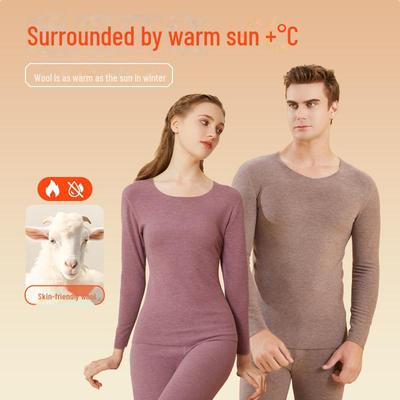 Women's Seamless Wool Silk Velvet Thermal Underwear Set