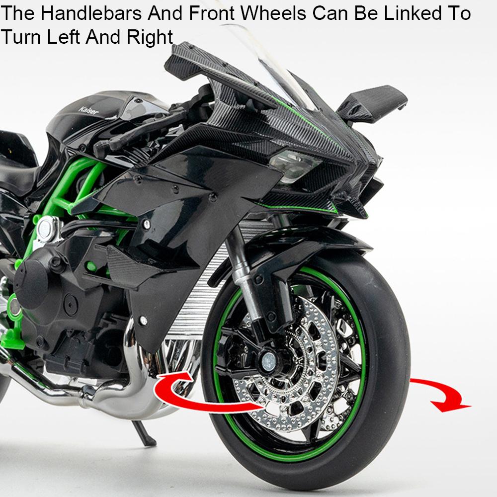 1:12 Kawasaki ZX-10R H2R Motorcycle Toy Model Alloy Diecast Light Sound Shock Absorption Racing Motor Models Collection Gift