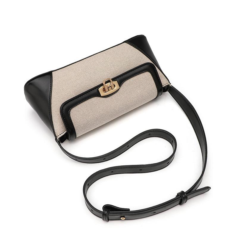 1Pc Underarm Bag Niche Bag New Contrasting Color Casual Commuting Versatile Retro Shoulder Messenger Bag