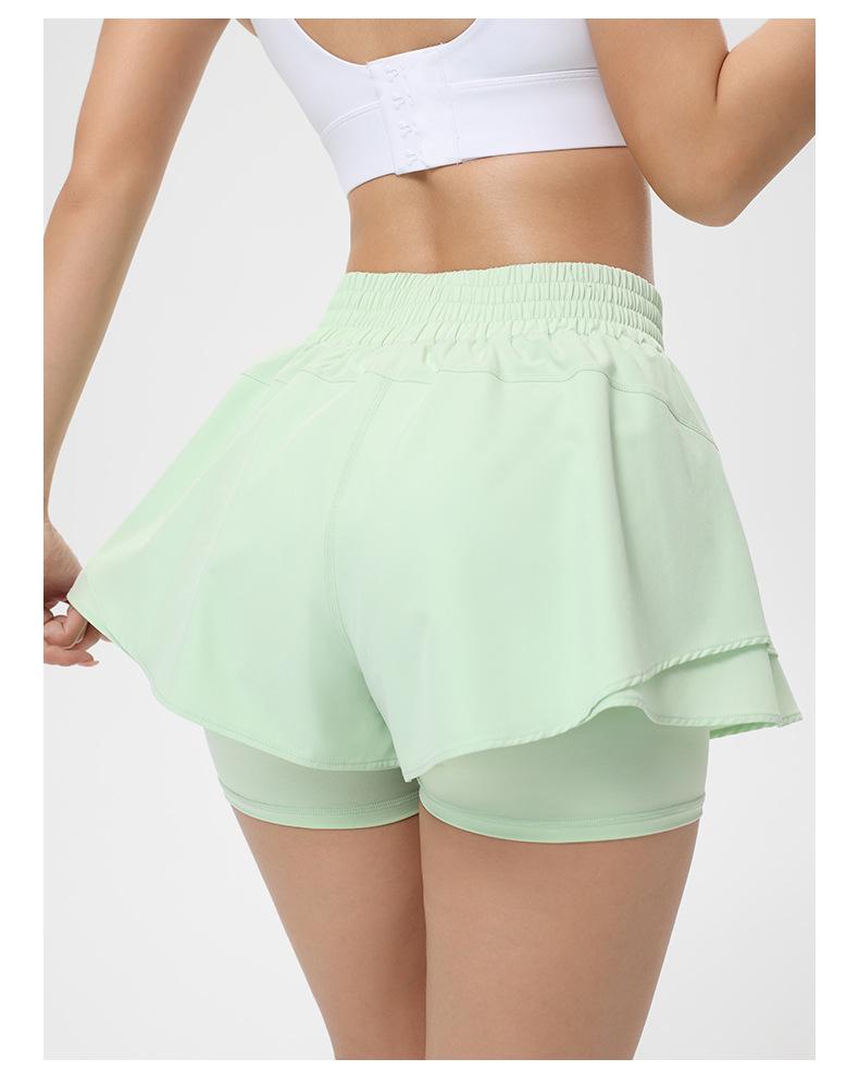 Women's Quick-Dry High-Waist Running Shorts and Yoga Pants Combo