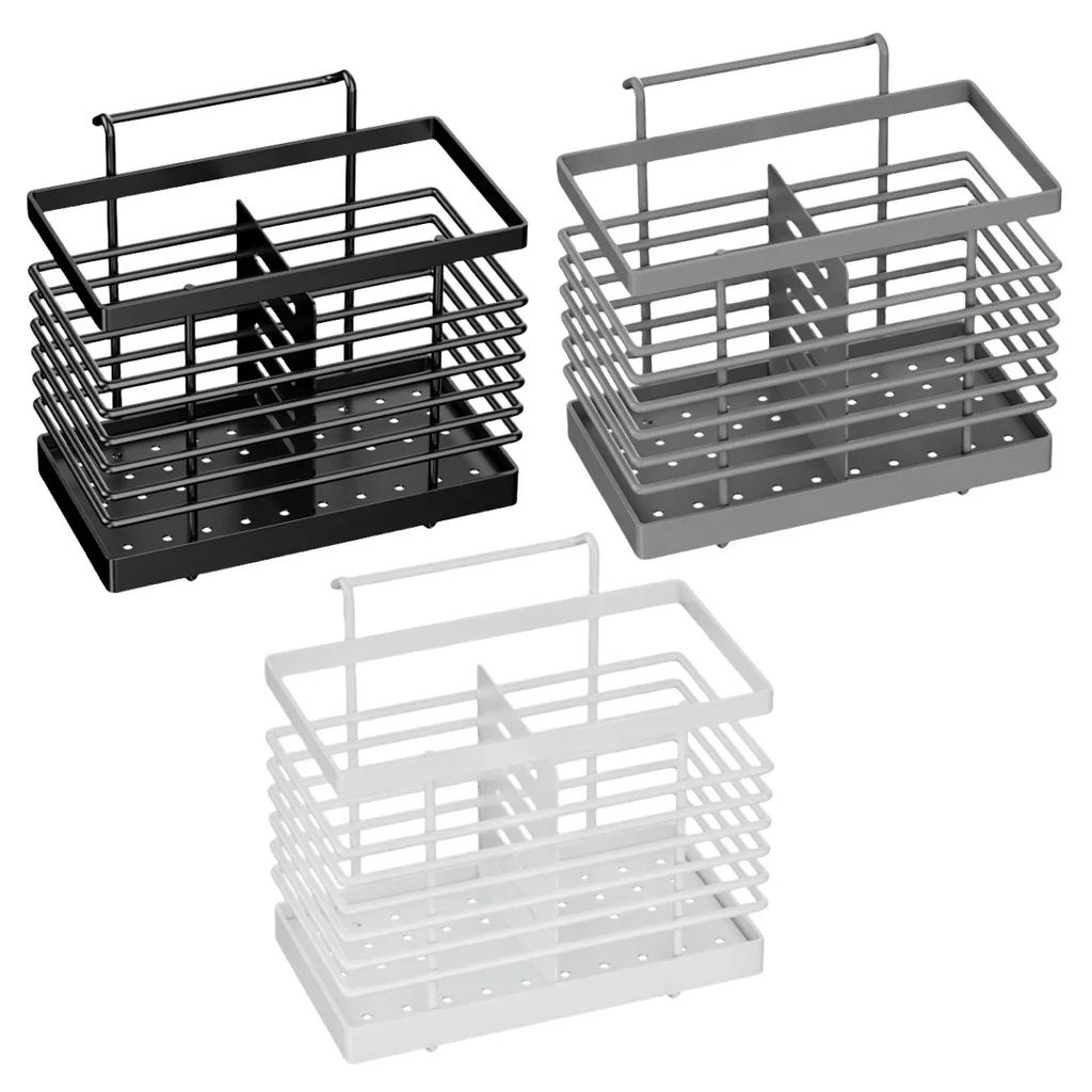 Hanging Kitchen Cutlery Holder Sink Caddie Cutlery Drainer Stainless Steel Kitchen Caddie Spoon And Fork Chopstick Organizer