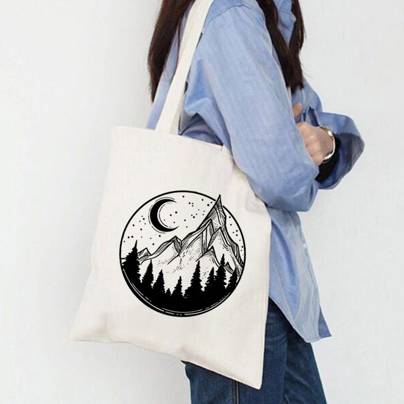 Women Shopper The Great Wave Kanagawa Printed Tote Bag High Capacity Harajuku Handbag Girl Shoulder Shopping Bag Lady Canvas Bag