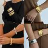 Trendy Irregular Spring Bangles Punk Style Wide Cuff Bracelets Exaggerated Bracelet for Couples and Party Occasions