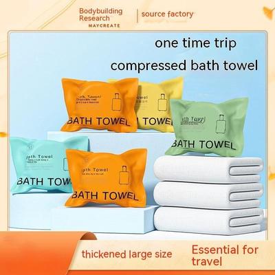 Sıkıştırılmış Seyahat Banyo Havlusu 70x140cm Otel Kalitesinde %60 Daha Kalın ve Genişletilmiş Emici Daha Hijyenik ve Bitkisel Elyaftan Üretilmiştir