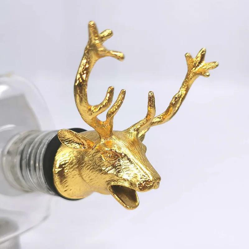 1 Stück Tierkopf-Weinausgießer Zinklegierung Hirsch Elch Löwe Leopard Wolf Adler Drache Wein-Ausgießstutzen Verschluss Club Bar Zubehör