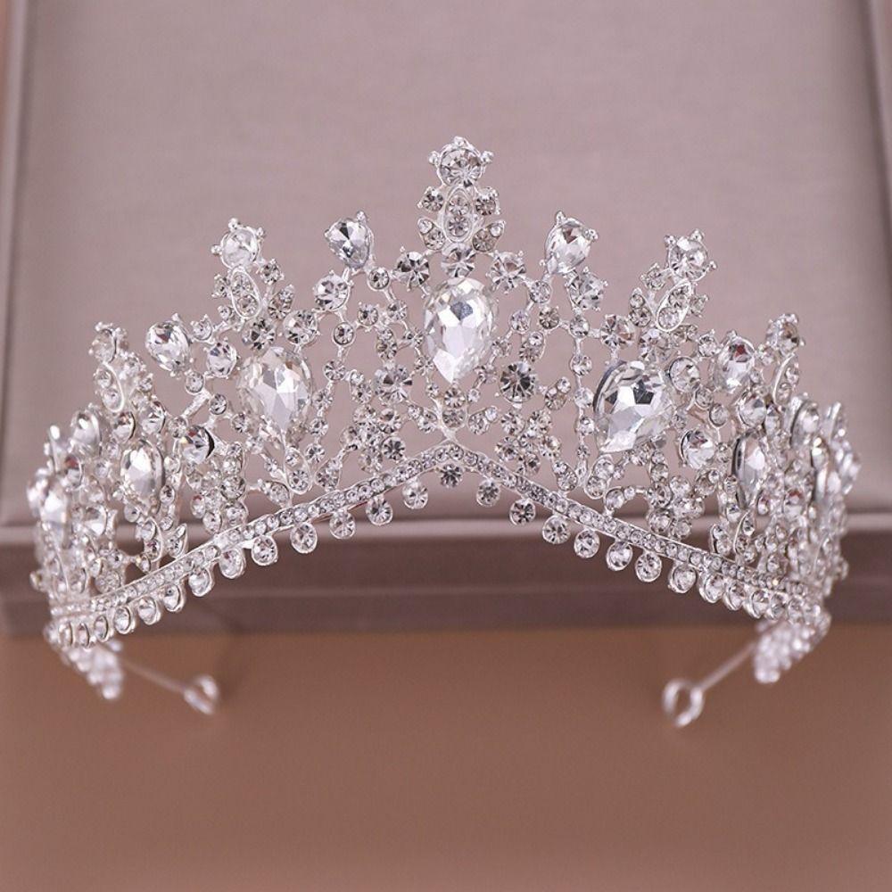 Vintage Style Rhinestone Bridal Crown Shiny Wedding Tiaras Headwear Bridal Tiara  Prom Event
