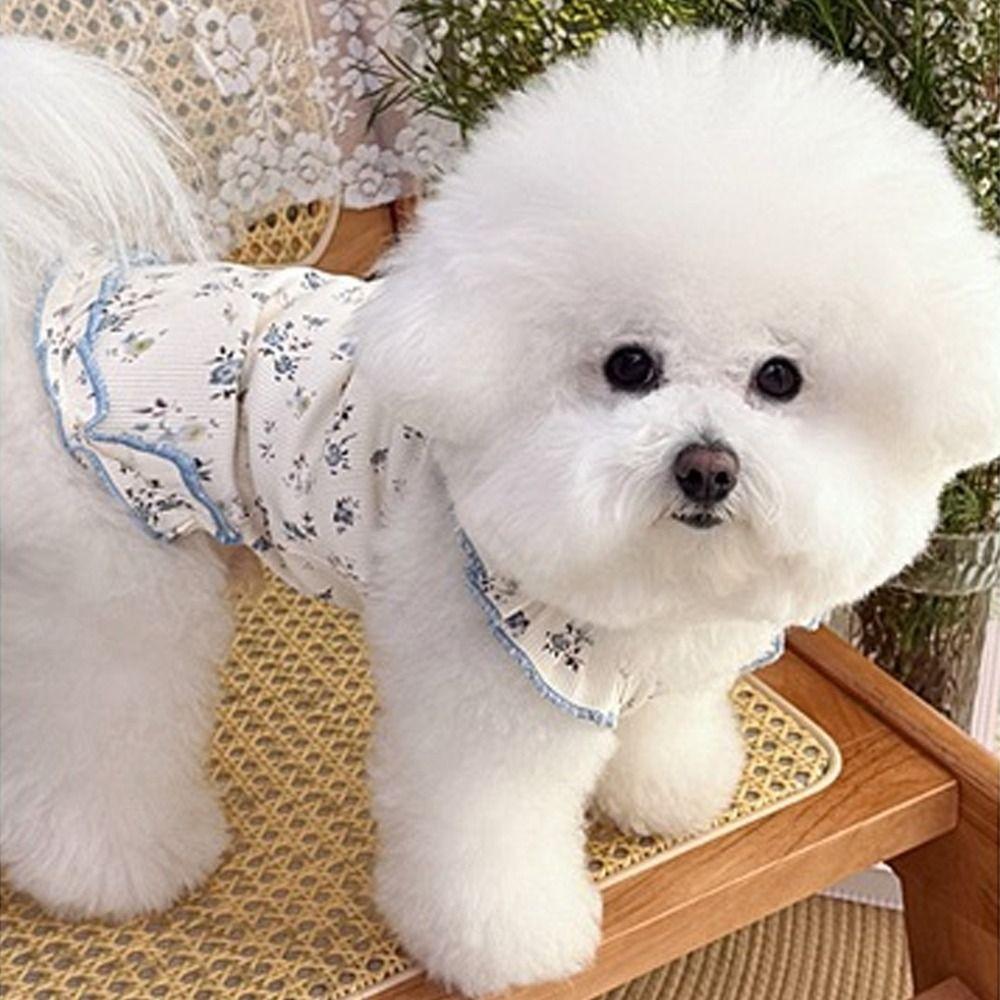Summer Thin Dog Flower Vest Sleeveless Puppy Sweatshirt Pet Costumes Dog Pullover Pet Supplies