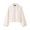 Women's Solid Color Fashionable Sleeve Long Sleeved Zipper Casual Top Jacket Jacket