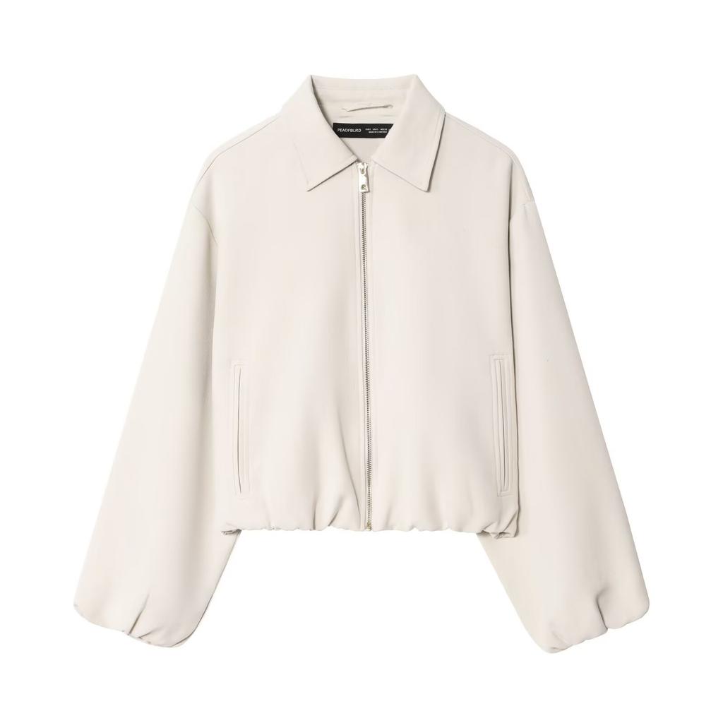 Women's Solid Color Fashionable Sleeve Long Sleeved Zipper Casual Top Jacket Jacket
